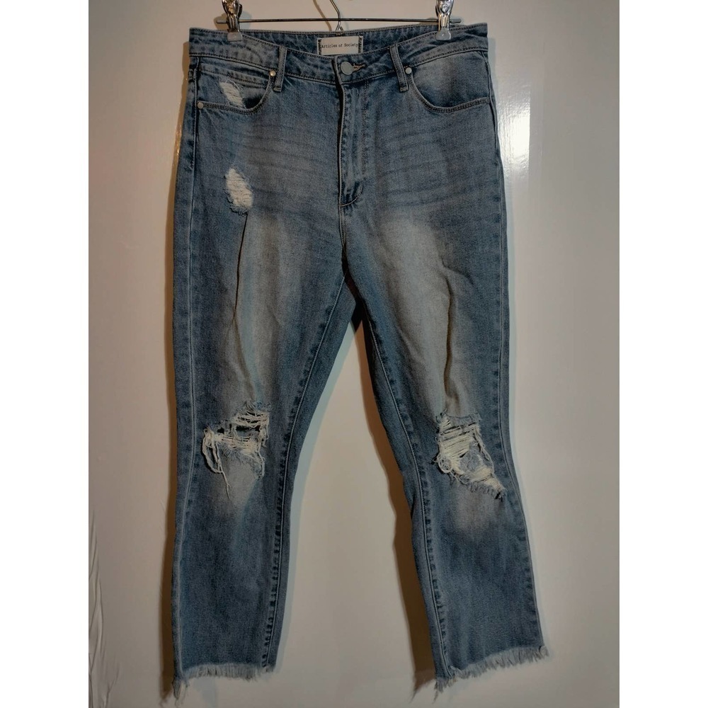 Articles Of Society womans cropped jeans size 4 Jean size 27 distressed - Picture 5 of 10